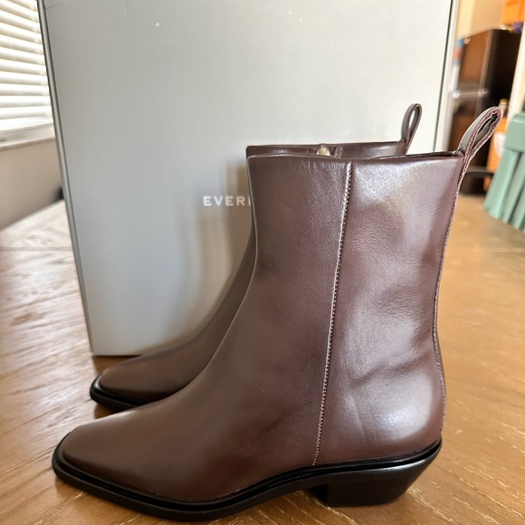 Everlane Shoes - Everlane Brown Leather Heeled Ankle Boots